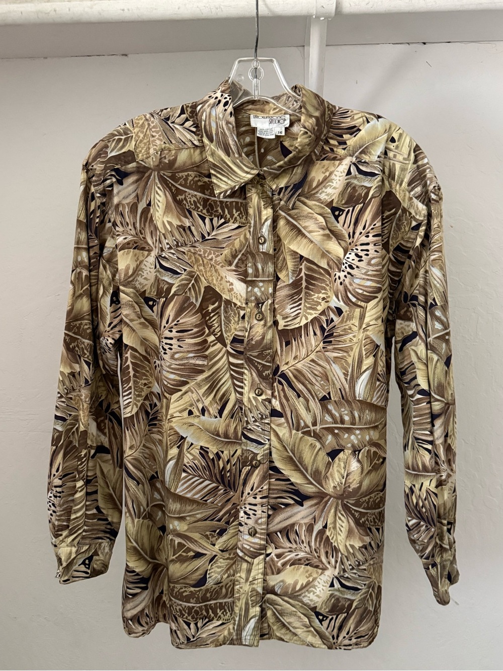 Bundle 3 for 50% off 1980s Brownstone Studio Jungle Print Cotton Shirt